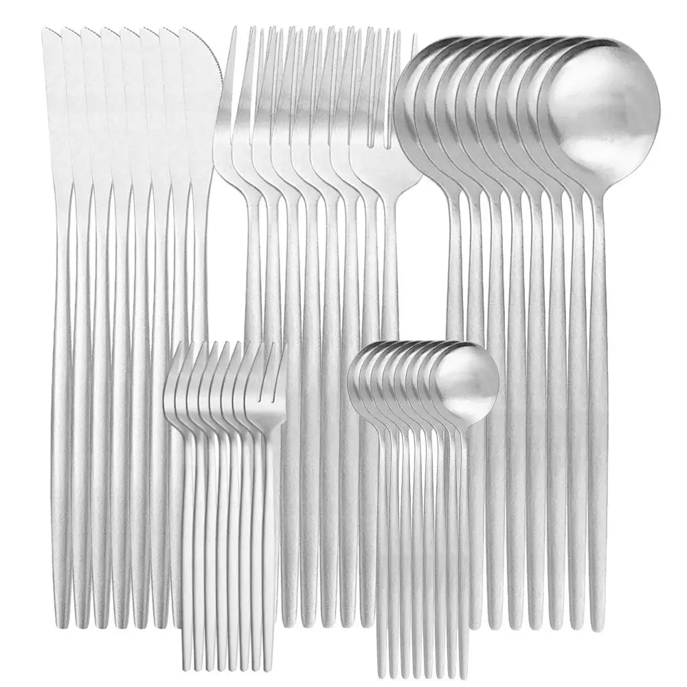 Set of 30 Matte Gold Dinnerware