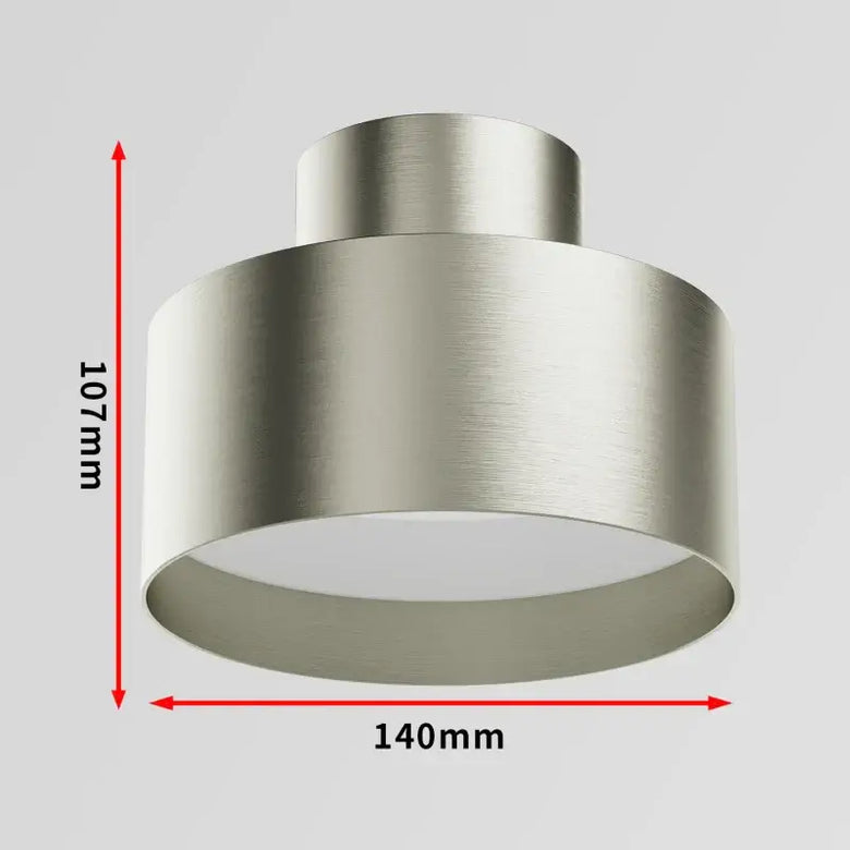 Modern Drum Flush Ceiling Light in Metal 140mm