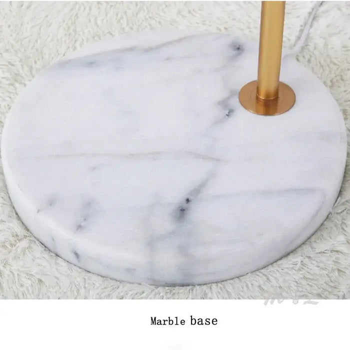 Marble Based 50s Floor Lamp - Vintage Modern Lighting showcasing a white marble base with a gold accent
