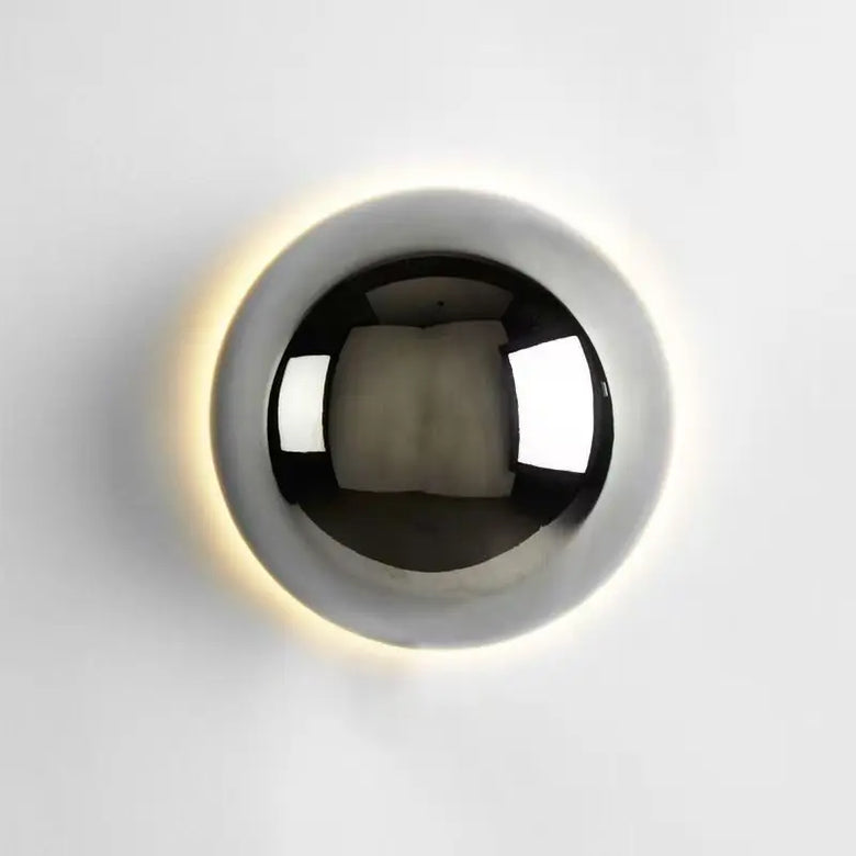 Circular Metal Wall Light with Ambient Halo Effect