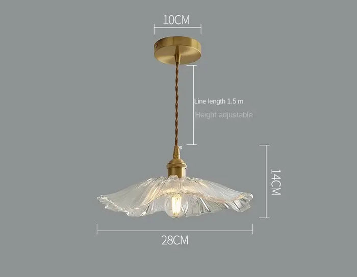 Elegant Glass Pendant Light with Brass Accents - Illuminate with Style, featuring transparent glass and brass details.