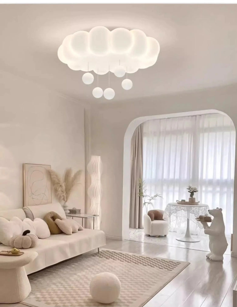 Modern White Cloud LED Ceiling Light with remote control