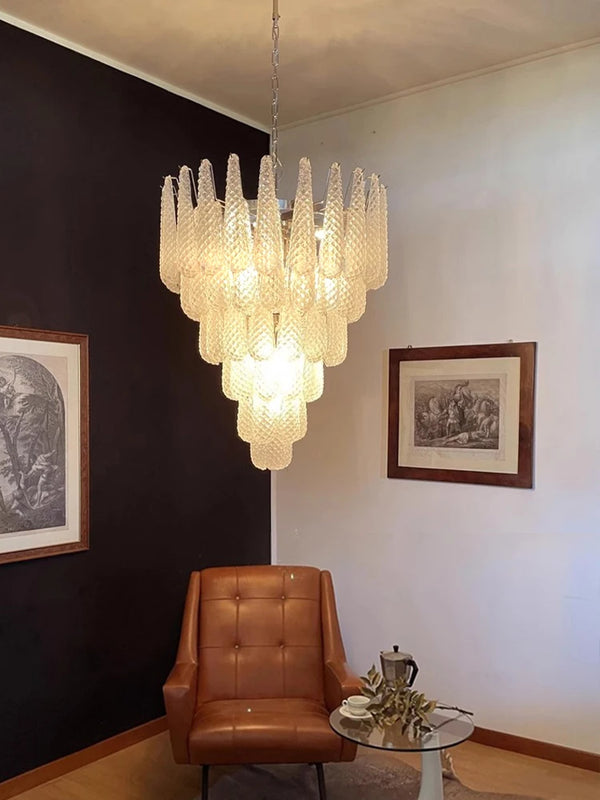 Vintage Drop Glass Chandelier with LED