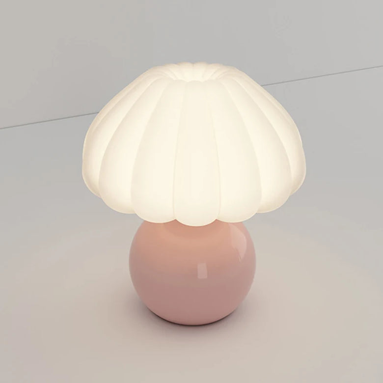 French Style Mushroom Table Lamp, Dimmable & Cordless