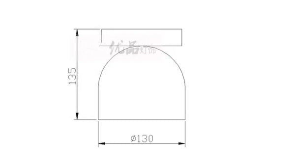 Compact Iron Ceiling Light with Dome Shade