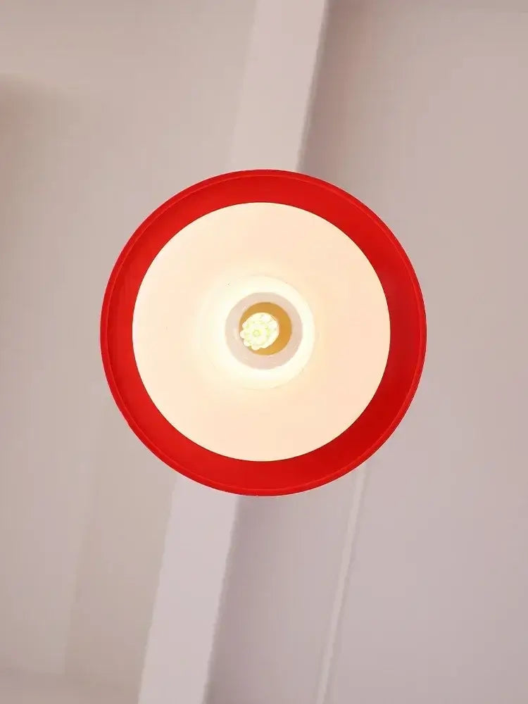 Retro American Diner Hanging Lamp featuring a vibrant red design and warm light for a vintage ambiance.