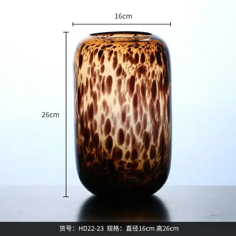 Luxury Leopard Glass Vase - Nauradika Home Accents