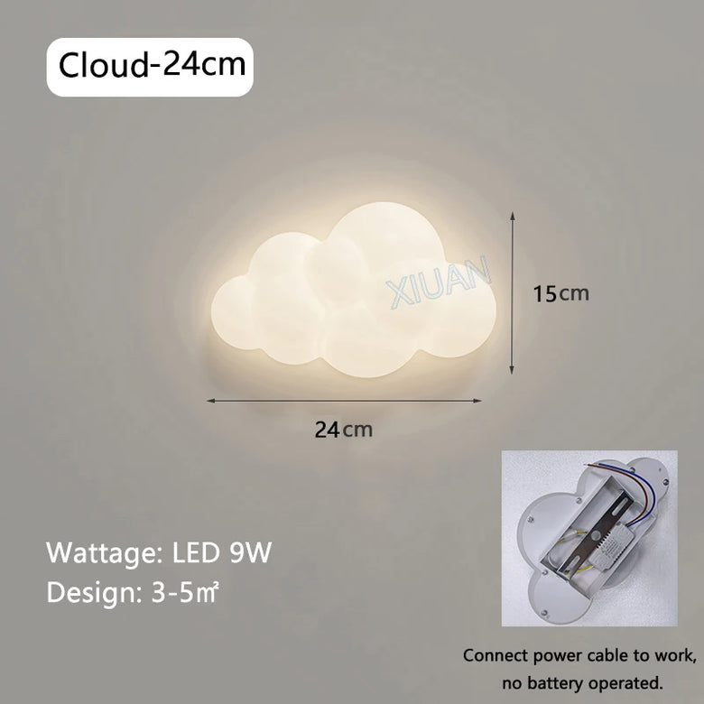 White Cloud Wall Light with Soft Glow – Cordless Modern Nursery Sconce