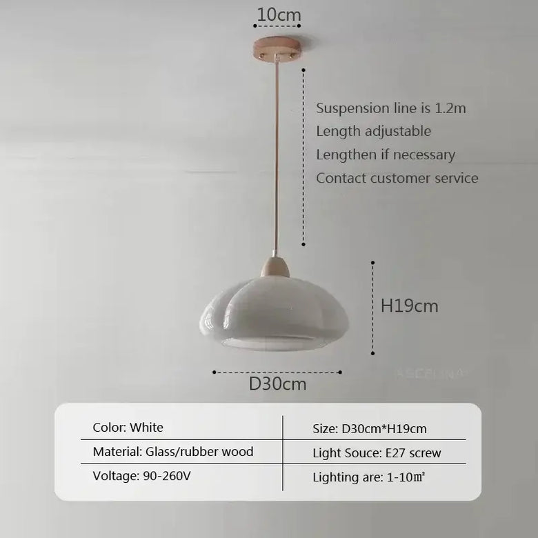 Pumpkin Glass Kitchen Pendant Light featuring a modern pumpkin shape in white glass and adjustable suspension line.