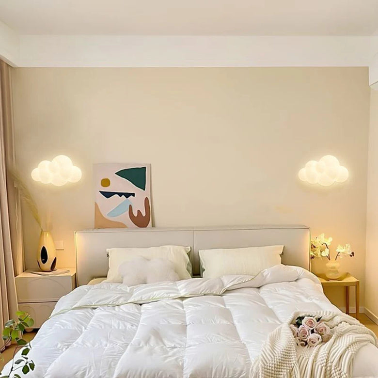 White Cloud Wall Light with Soft Glow – Cordless Modern Nursery Sconce