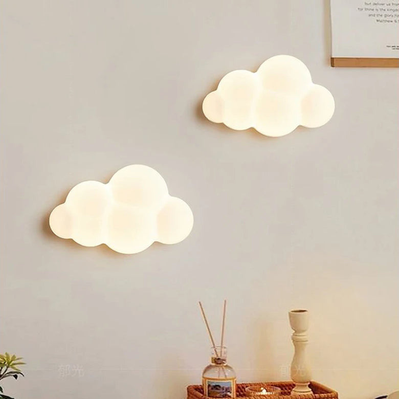 White Cloud Wall Light with Soft Glow – Cordless Modern Nursery Sconce