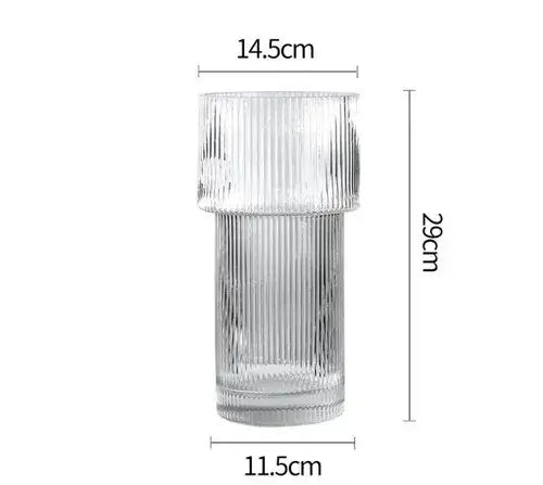 Contemporary Fluted Glass Flower Vase