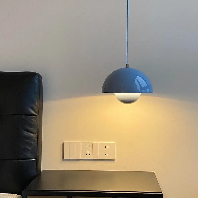 Mid-century Retro Glossy Dome Pendant Lights