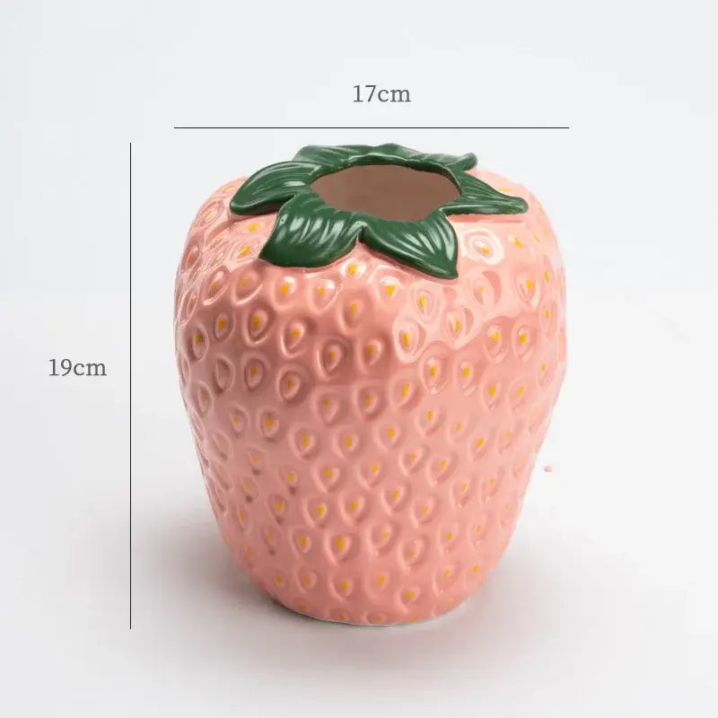 Strawberry Ceramic Vase – Fun Home Decor