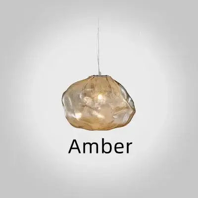 Nordic Cloud Glass Pendant Light – Smoky Grey Designer LED Chandelier in amber glass finish