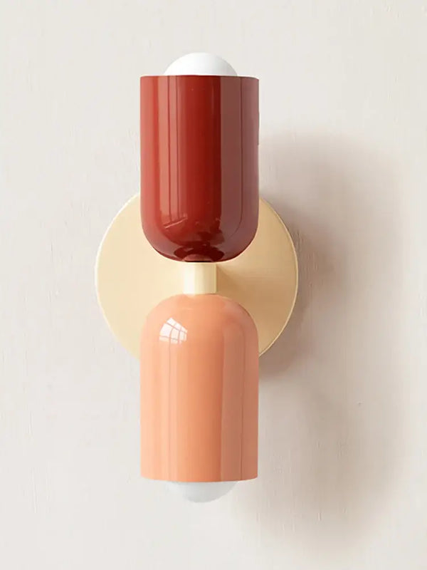 Classic Midcentury Modern Wall Lamp (10x25cm) featuring a unique two-toned design with wide lighting area.