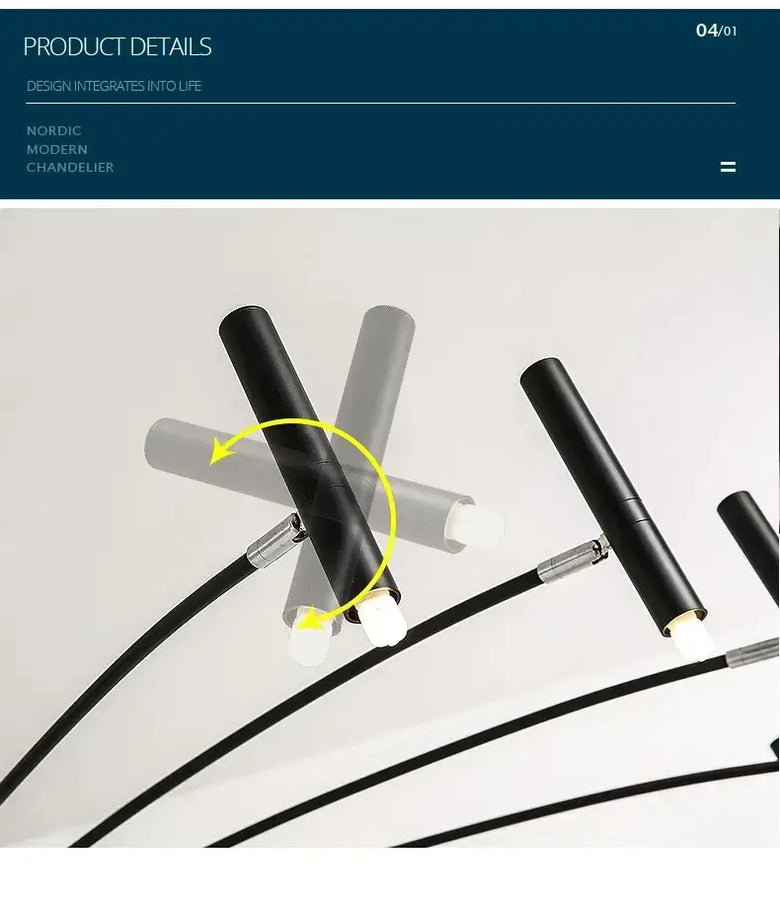 Modern Starburst LED Chandelier – 24-Light Sculptural Ceiling Statement with unique design and elegant form.