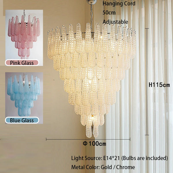 Vintage Drop Glass Chandelier with LED