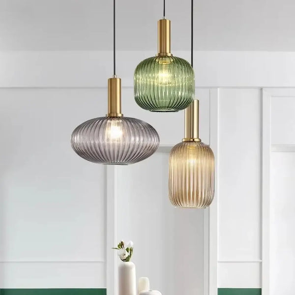 Pendante Lumière: luminaires d'éclairage suspendu en verre nordique moderne