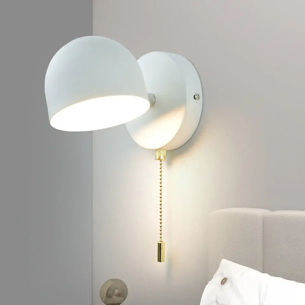 Semi-Sphere Switch or Plug Wall Lights in white finish, featuring elegant design and LED lighting.