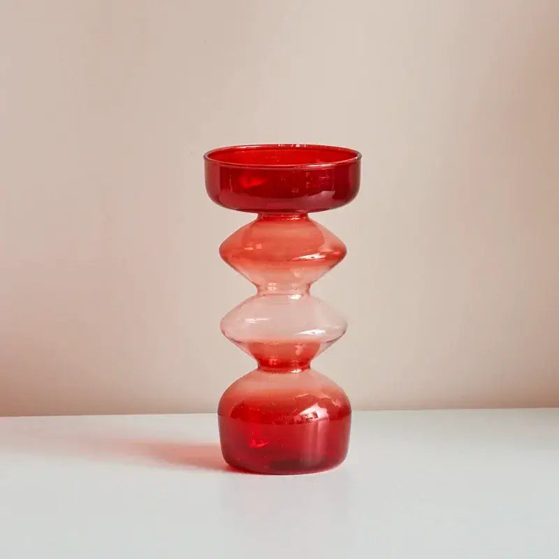 Vibrant Multi-Colour Glass Candle Holders