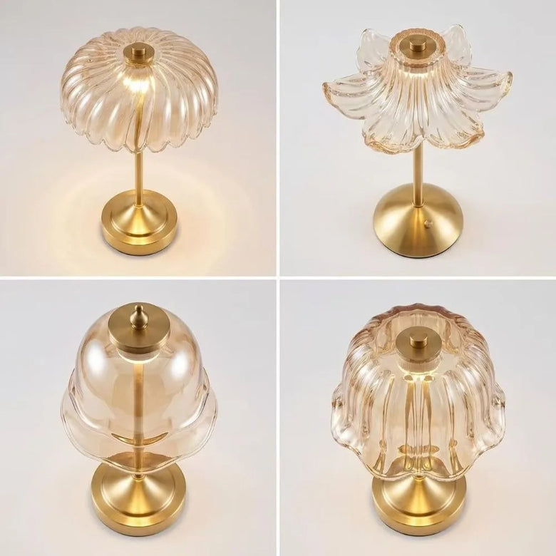 Art-Deco Glass Cordless Table Lamp: 8 styles