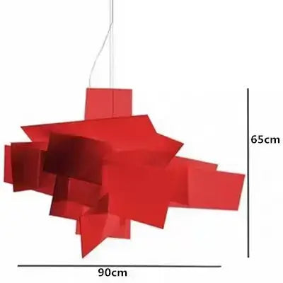 Big Bang Chandelier – Elevate Your Space with Bold Modern Art, striking red design, dimensions 90cm x 65cm.