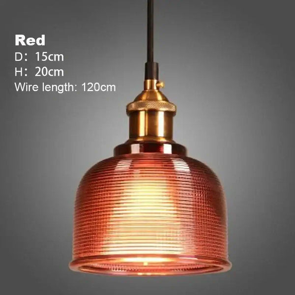 Illuminate Your Space: Stained Glass Retro Glass Chandelier in red design with a sleek metallic finish and adjustable wire length.