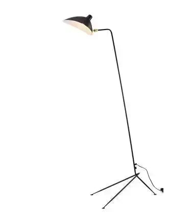 Nordic Designer Tripod Floor Lamp featuring a sleek black design and adjustable light shade.