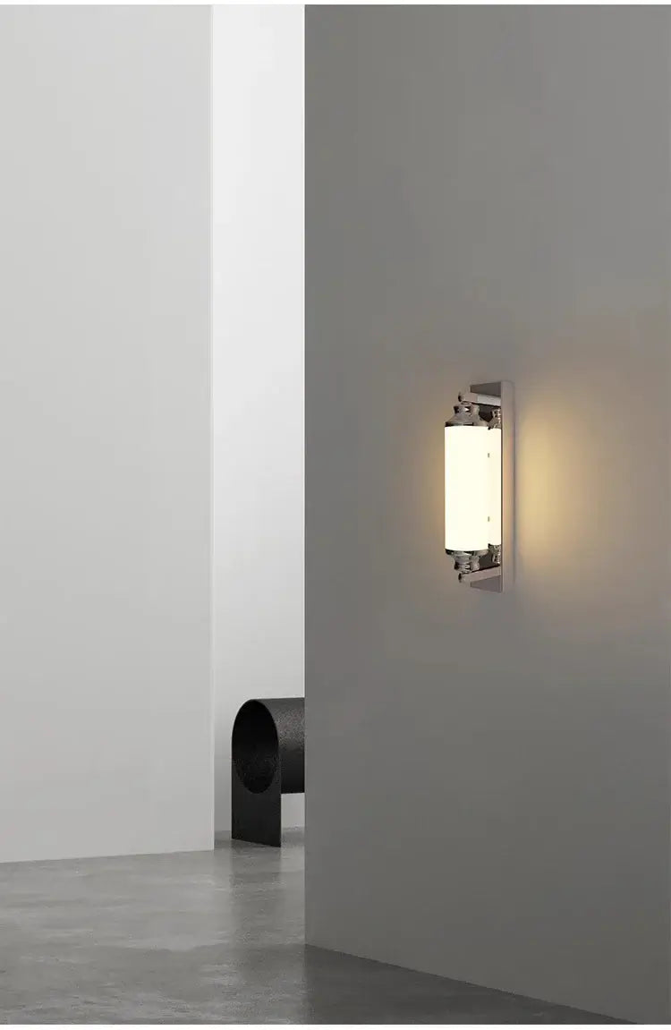 Steel & Glass Modern Wall Light 30cm