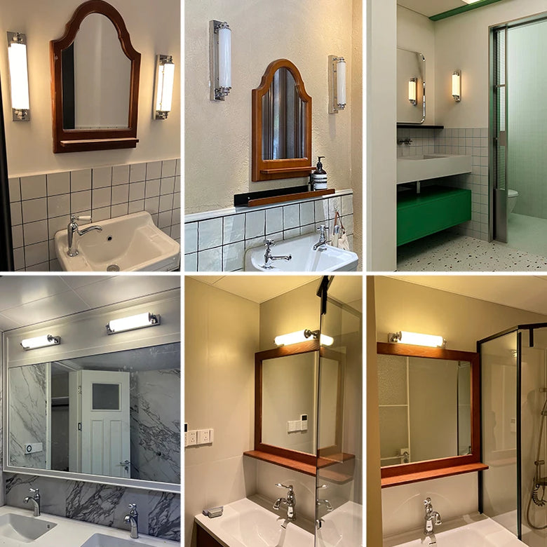 Steel & Glass Modern Wall Light 30cm