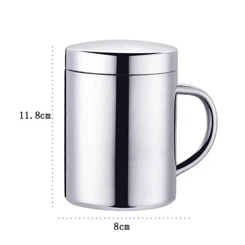 Steel Coffee Mugs with Lid - Perfect Temp & Durable