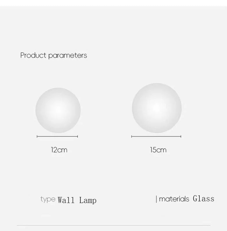 Frosted Glass Globe Wall Light - Modern LED Sconce