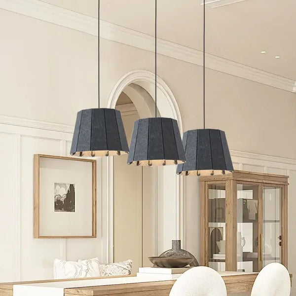 Modern Felt Pendant Lamp – Playful Stitch-Detail Chandelier for Dining Rooms, Bedrooms & Hotels in a stylish interior setting.