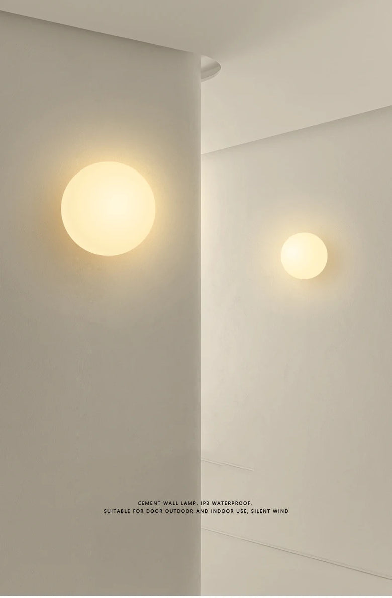 Frosted Glass Globe Wall Light - Modern LED Sconce