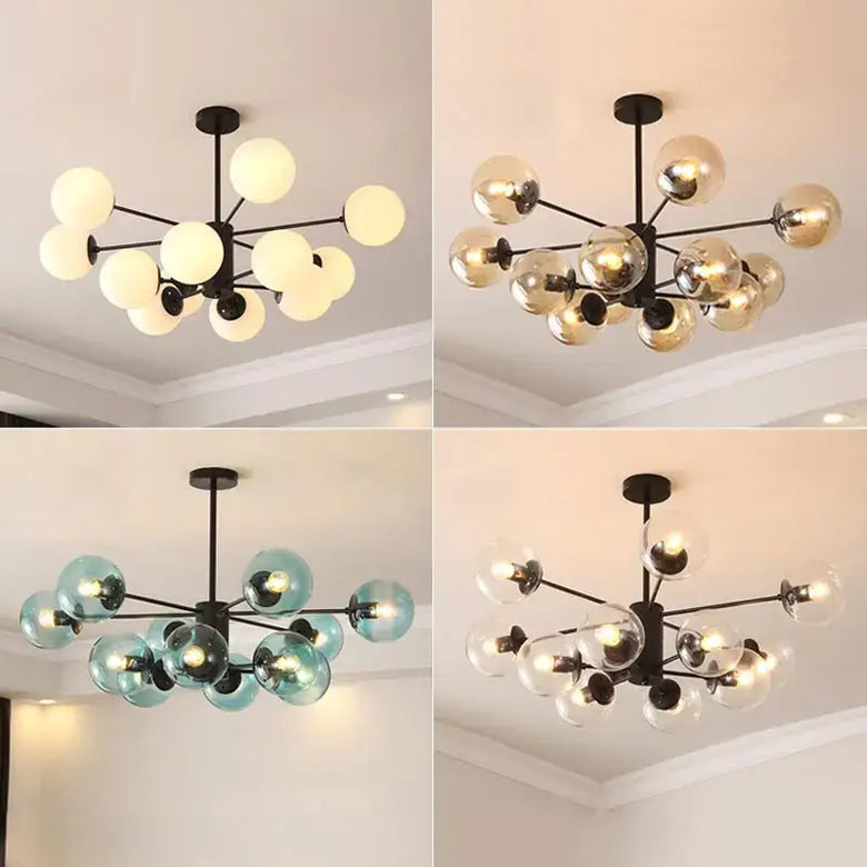 Glass Globe Sputnik Chandelier – Mid-Century Modern, 6 to 16 Lights