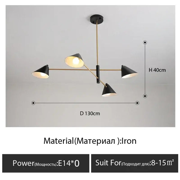 Cone Shaped Classic 50s Pendant Light showcasing a stylish design with multiple shades for versatile room decor.