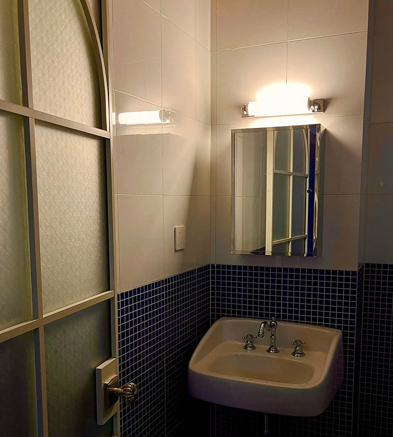 Steel & Glass Modern Wall Light 30cm