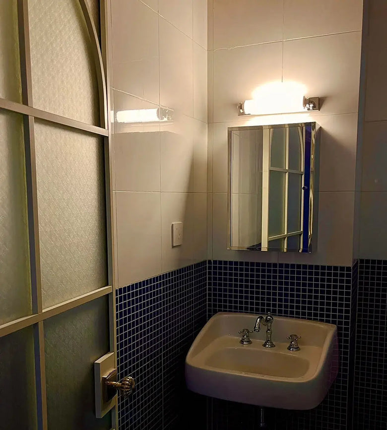 Steel & Glass Modern Wall Light 30cm