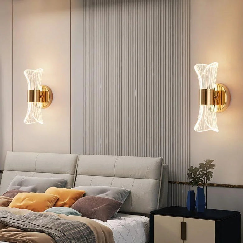 Gold Bow LED Wall Light – Modern Glam Acrylic Wall Sconce