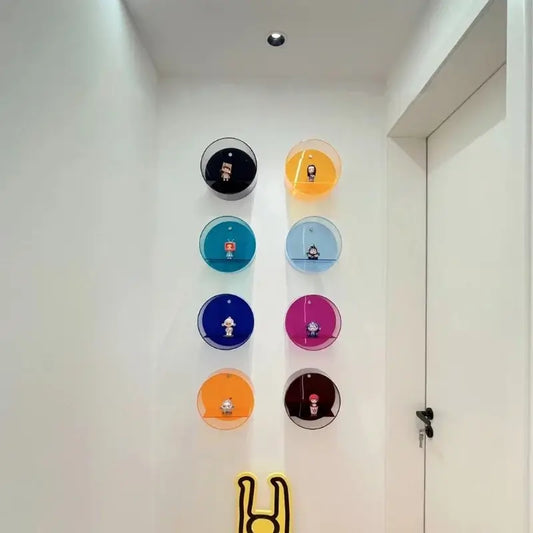 80s Acrylic Round Wall Display Shelf