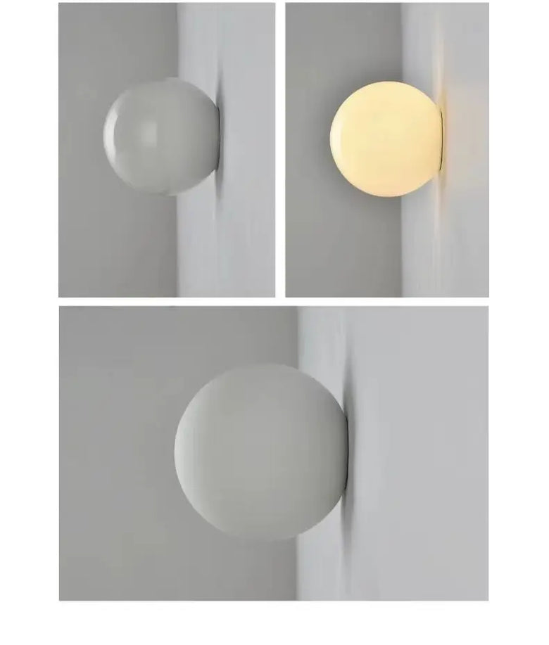 Frosted Glass Globe Wall Light - Modern LED Sconce