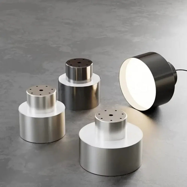 Modern Drum Flush Ceiling Light in Metal 140mm