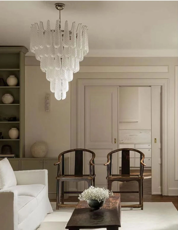 Vintage Drop Glass Chandelier with LED