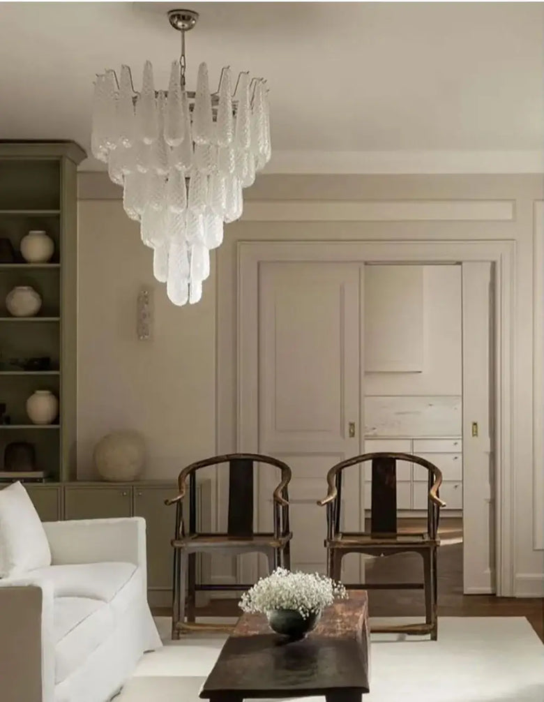 Vintage Drop Glass Chandelier with LED