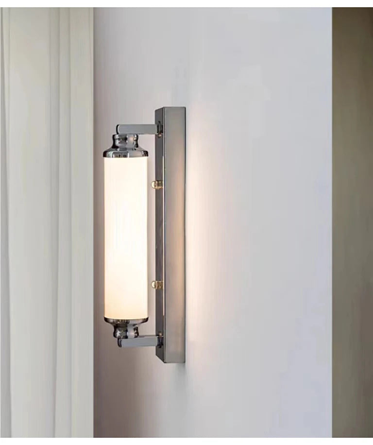Steel & Glass Modern Wall Light 30cm