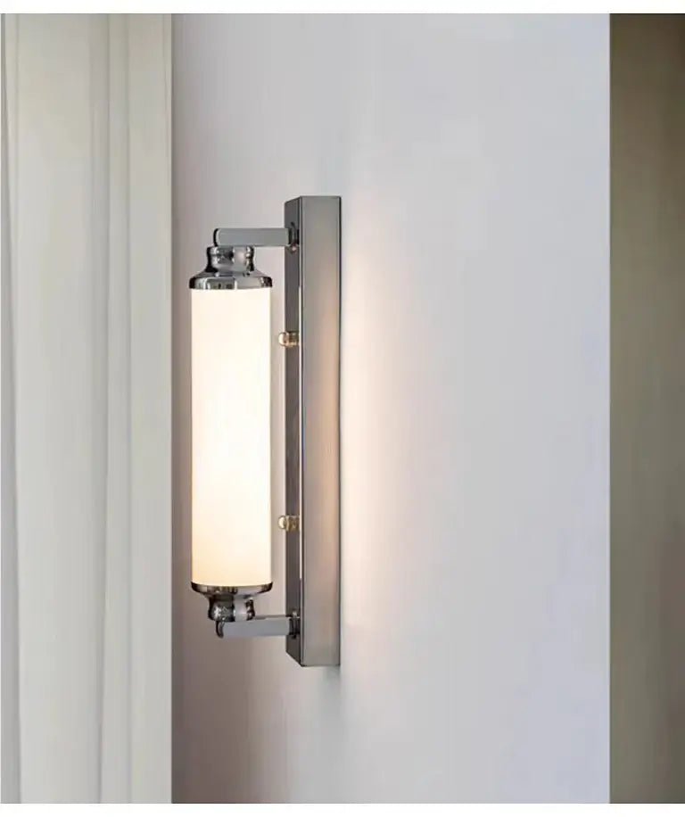 Steel & Glass Modern Wall Light 30cm
