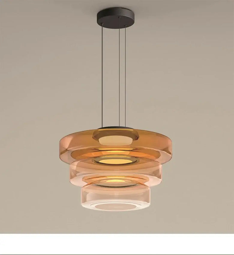 Layered Glass Pendant Light featuring modern design and layered glass elements for stylish illumination.