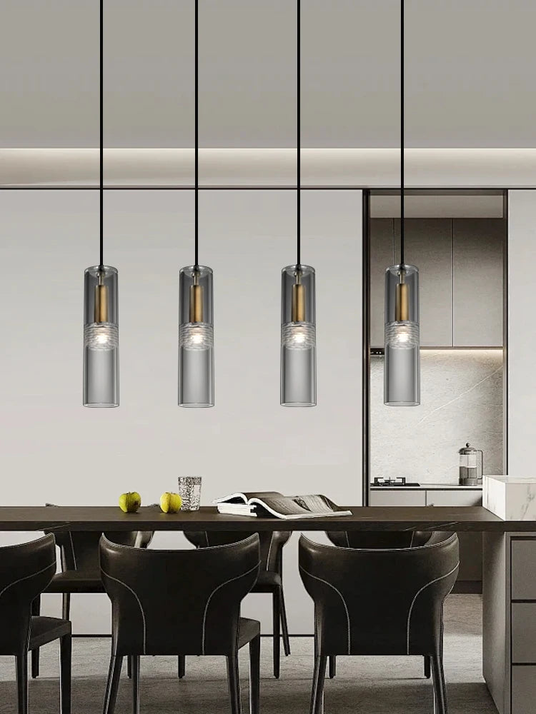Crystal Glass Pendant Light with Copper Detail - Several Designs