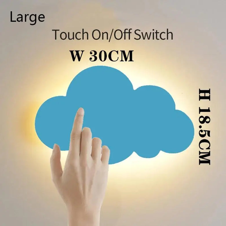 Cloud Wall Light with Pull Cord - Battery powered